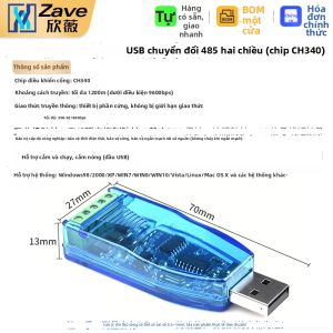 ZAVE | Bộ Chuyển Đổi USB sang RS485 Hỗ Trợ Nhiều Chip