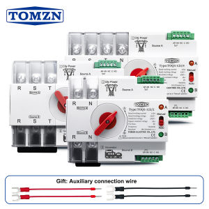 TOMZN DIN Rail 2P 3P 4P ATS Dual Power Automatic Transfer Switch Electrical Selector Switches Uninterrupted Power 63A 100A 125A