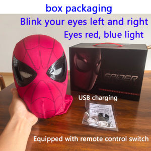 Bandai | Hot New //Spider-Man 1:1 Scale /Electronic Mask With Moving Glowing Eyes Ring Control Cosplay Wearable Toy Halloween Xmas Gift