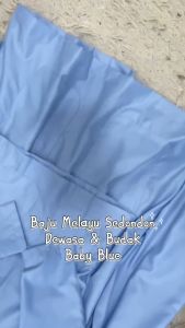 ◆ WARNA BABY BLUE ◆ BAJU MELAYU SLIM FIT KAIN COTTON / BAJU MELAYU RAYA BABY BLUE SEPASANG BUDAK & DEWASA( C008BM ) BMC