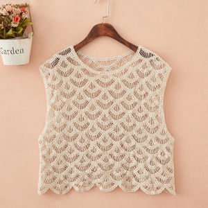 Áo Len Dệt Kim Ngắn Mùa Hè Cho Nữ Áo Khoác Ngoài Mỏng Không Tay Áo Khoác Ngoài Rộng Rãi Áo Vest Dệt Kim Không Tay Không Tay