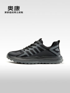 Aokang Fashionable Sporty Mens Casual Shoes Breathable Comfortable Running Shoes Lightweight Splicing Spring Autumn Leisure Footwear