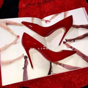 Giày Cao Gót Màu Đỏ Gợi Cảm Và Nguy Hiểm Dành Cho Nữ Giày Cao Gót Mũi Nhọn Đế Cao Bằng Da Bò Đế Cao Su Thời Trang Mùa Hè