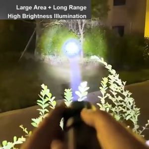 【SG Stock】 New Upgrade 8 in 1 Multi-functional Flashlight Solar Torchlight With USB Power Bank LED Touch Light Waterproof Emergency LightSuper Bright Flashlight Long Shot Laser Torch Light Super Bright Digital Display Portable Torchlight