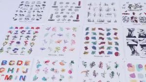 🔥Ready Stock🔥 Harunouta Abstract Lady Face Nail Water Decals Black Leaf Nail Art Decor Paper Gel Polish Stickers foil美甲艺术装饰凝胶贴纸