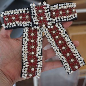 Fashionable Heavy Embroidery Bow Tie Chest Pin: A Stylish Women's Accessory