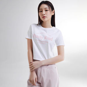 spao | Simple Fashion Solid Color Printed T-Shirt