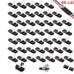 24/46 Cái Đầu Nối Dây Nhanh 2 Chân Không Cần Tuốt Dây AWG 18-22 Dùng Cho Chiếu Sáng Ô Tô Tự Động Hóa Nhà Cửa Thiết Bị Điện 2 Chiều
