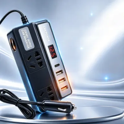 JISHUNCHI | ที่ชาร์จในรถยนต์อัจฉริยะ 220V แปลงเป็น 12-24V ใช้ได้ทั่วไป