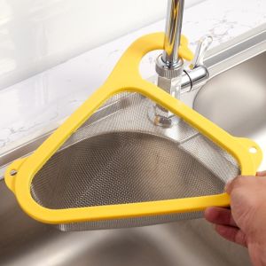 YESPERY ตะกร้าฝารูระบายน้ำทรงหงส์สแตนเลสตะแกรงกระเป๋าแขวนก๊อกน้ำสำหรับห้องครัวที่กรองเศษอาหารชั้นระบายน้ำอุปกรณ์จัดระเบียบ