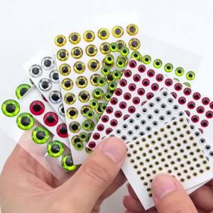 500pcs Mix 3D Holographic Fish Eyes Saltwater Streamer Fly Tying Material Jigs Craft Dolls Eyes Fishing Jig Lure Bait Making