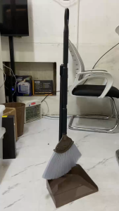 Floor Broom and Dustpan Set Long Handle Cleaning Supplies for House Apartment Bedroom Kitchen and Living Room