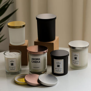 กล่องบรรจุภัณฑ์กล่องของขวัญ DIY สำหรับเทียนหอมแก้วโลหะ กล่องของขวัญสำนักงาน สติกเกอร์ วัสดุสำหรับทำเทียนหอม