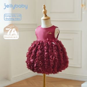 Jelly Baby | Đầm Công Chúa Màu Đỏ Chống Khuẩn Cho Bé Gái