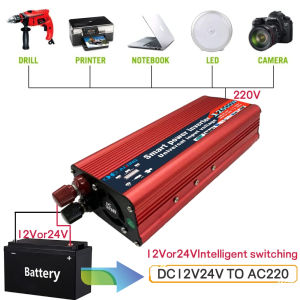 JUXING Universal 12000W Car Power Inverter Portable Converter For Car Modification Voltage Converter DC 12V24V To AC 220V With USB Universal Output Socket Decoration Tool For Sine Wave Modification