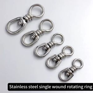 1PCS-Stainless steel swivel double swivel universal ring fishing accessories connector