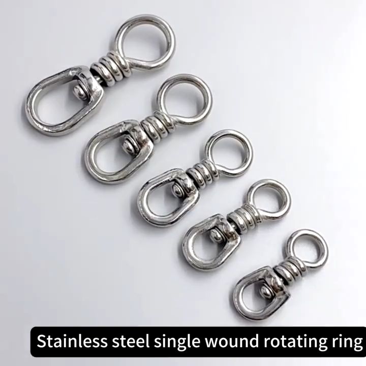 1PCS-Stainless steel swivel double swivel universal ring fishing accessories connector