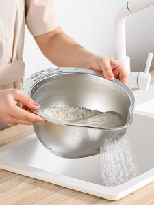 Chậu Rửa Rau Củ Bằng Thép Không Gỉ 304 Chậu Rửa Gạo Onlycook Chậu Thoát Nước Chậu Đựng Rau Thanh Gắp Thức Ăn Khay Đựng Thức Ăn