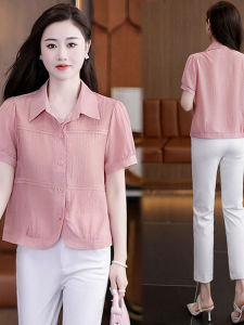 Áo Sơ Mi Nữ Tay Ngắn Dáng Rộng Cổ Polo Thường Ngày Thời Trang Mùa Hè 2025 Phong Cách Mới Cỡ Nhỏ Ngắn Thường