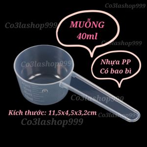 10 Muỗng đong 40ml đo định lượng thể tích chất lỏng gia vị nguyên liệu nhựa PP có bao bì