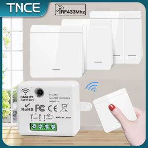 TNCE RF433 Relay Receiver Wireless Light Switch 433Mhz Mini Remote Control 1/2/3Gang Wall Transmitter InterruptorLed Lamp Fan
