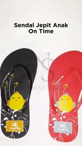 Sandal Jepit Anak Full Rubber Niwatori Sendal Size 31-35 Fipper On Time Karet Elastis Anti Slip