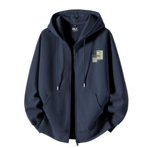 Baleno | Mens Lightweight Hooded Zip-Up Sweater Outwear in Dark Blue for Youth Casual Wear