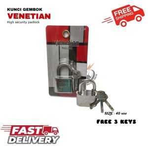 GEMBOK PAGAR  40MM LEHER PENDEK GEMBOK PAGAR NEKEL ANTI KARATHIGH QUALITY PADLOCK VENETIAN TOP SECUR