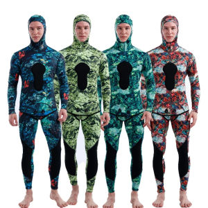 [ตำนาน6] ดำน้ำผู้ชายเว็ทสูทสำหรับจับปลาด้วยฉมวกคงความอบอุ่นด้วยนีโอพรีนขนาด3มม.