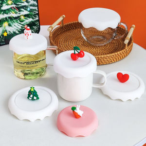 New Food Grade Silicone Cartoon Cup Lid Snowy Mug Lid Water Cup Lid Tea Cup Lid Eco Friendly Mark Cup Cover from China