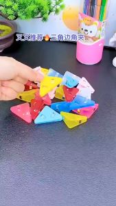 คลิปหนีบ มุมกระดาษ สามเหลี่ยม เข้ามุม คลิป คลิปใส คลิบ คลิปมุม สีเยอะมากๆ (พร้อมส่งค่ะ)BS23