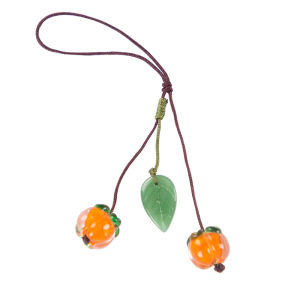 Retro Phong Cách Trung Hoa Mimi Zang Tráng Men Gốm Mặt Dây Chuyền Vòng Cổ Uni Móc Khóa Với Họa Tiết Ruyi Thiết Kế Nướng Tươi