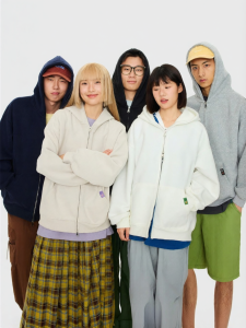 OWOX | Áo khoác Hooded phong cách Casual có túi và khóa kéo kép