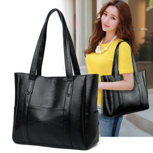 Casual Fashionable Large Capacity Tote Bag Elegant Single Shoulder Womens Bag Trendy Tot Bag Soft PU Leather Solid Color