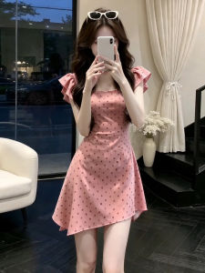 Ge·an·fei | Sweet Pink Polka Dot Short Dress