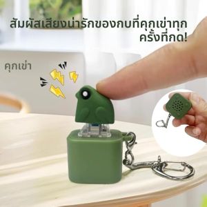 พวงกุญแจกบบ่นตลกๆ แบบชาร์จไฟได้ พร้อมเสียงกบ/หมู และไฟ LED ช่วยคลายเครียด