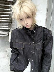 LIUBU | Black Classic Denim Jacket For Men Spring Autumn Short Loose Fit