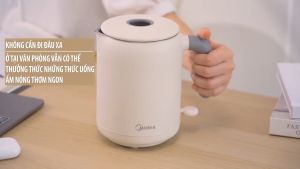 Midea Ấm điện đun nước du lịch MK-SH06X6-102 Ấm đun nước điện cầm tay chống bỏng hai lớp sôi nhanh dung tích nhỏ 600 L dung tích nhỏ 06 L