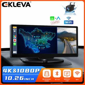 EKLEVA 10.26 Inch Car DVR 4K 3840*2160P Carplay&Android Auto Dash Cam Dashboard Navigation 5G WIFI Driving Recorder