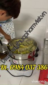 Nồi hấp Bánh Bao CHẠY ĐIỆN 3 tầng INOX 52CM