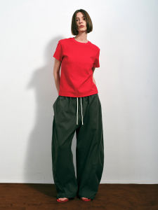 เสื้อยืดแขนสั้นผ้าฝ้ายปักลาย Covertitle คอกลมทรงหลวม ทรงเข้ารูป ระบายอากาศได้ดี สำหรับผู้หญิง ฤดูร้อน 2024