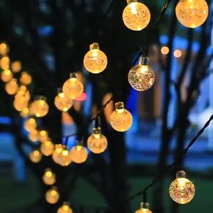 Solar LED String Lights 50LED Bubble Globe Solar Lights: Perfect for Garden & Wedding Party