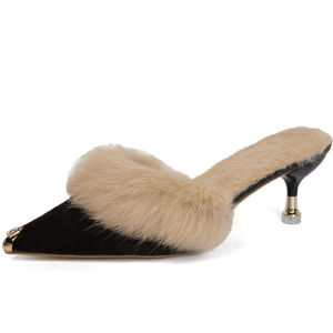 DIANCHA | Heeled Pointed Toe Slipper Pumps Increased Height
