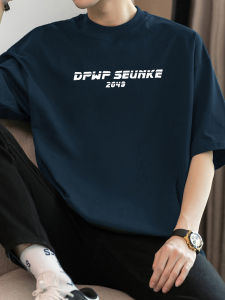 Áo Thun Cotton Nguyên Chất in Chữ Mùa Hè Cho Nam Tay Ngắn Cổ Tròn Dáng Rộng Thoải Mái Thời Trang Thường Ngày