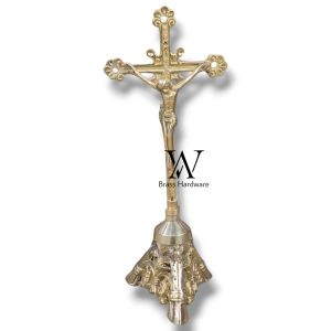 Salib Duduk Kristen Kuningan Salib Meja Yesus Motif Paris Besar 1 Pcs