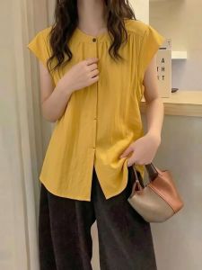 AIYITI | Unique Pretty Yellow Winged Sleeve Shirt