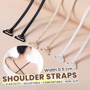 Ellebreen 1Pair Women Thin Bra Straps 0.5cm Invisible Non-slip Underwear Shoulders Bra Straps For Women