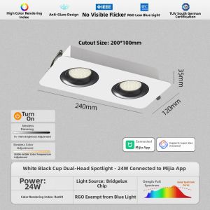 DENGFU | Ultra-thin Dual Head Recessed Ceiling Downlight