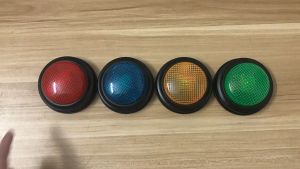 Buzzers For Answer Classroom Accessories Competition Props Buzzer Recordable Button Pet Training Buzzer Game And Trivia Nights Dog Training Buttons Pet Talking Interactive Toys with Sticker for Communication Pet Training Buzzer