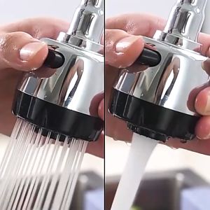 LUVHOME Kitchen Faucet Stainless Steel Cold Tap 360° Rotate Flexible Wall Mounted Faucet Two Effluent Modes Sink Faucet